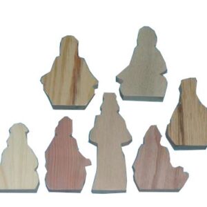 7 Multi-Wood Wood Figures